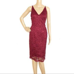 En Focus Studios Burgundy Lace Cocktail Dress
